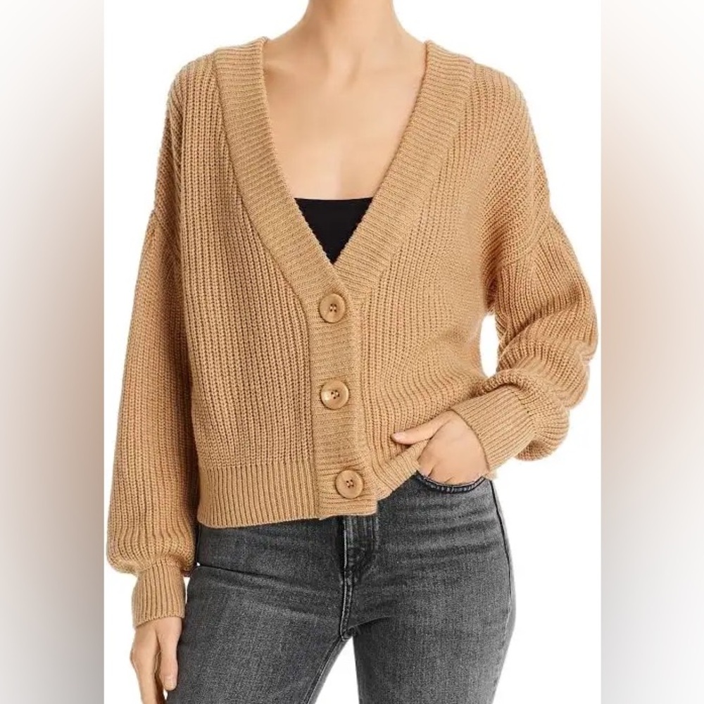 Line & Dot Walnut Ribbed Cardigan